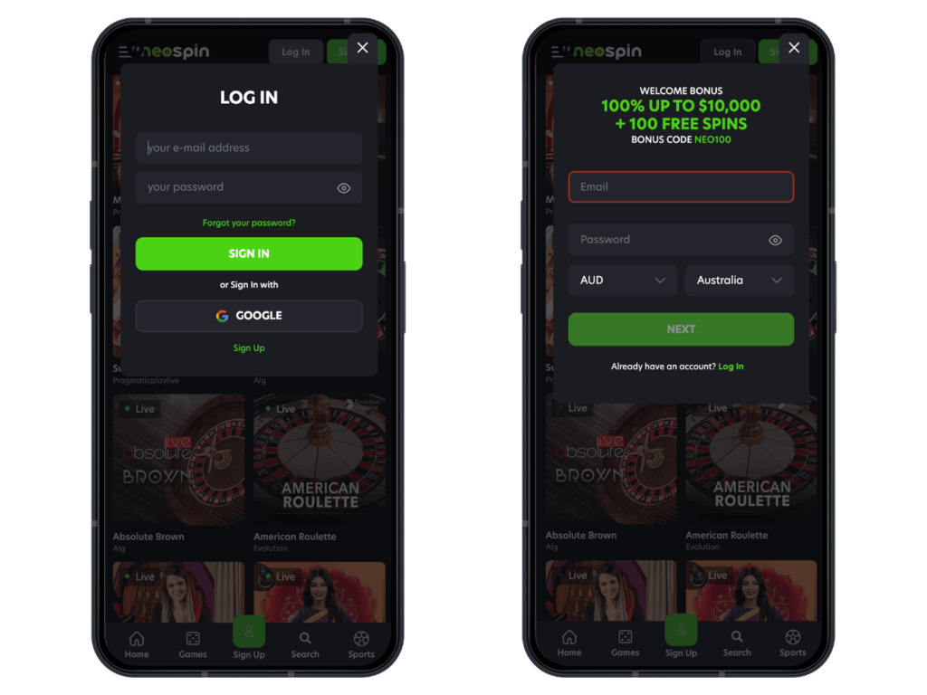 neospin casino app